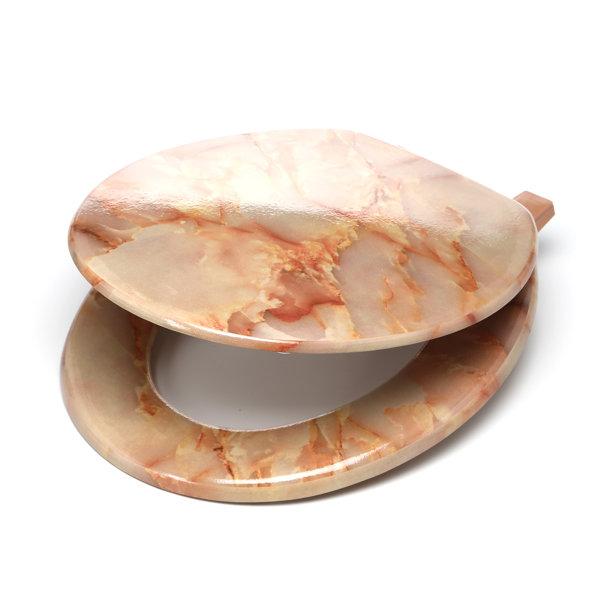 Trimmer Marbleized Molded Wood Round Toilet Seat & Reviews Wayfair